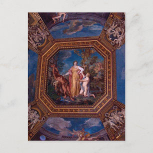 Plafond in het Vaticaan in Rome, Italië Briefkaart