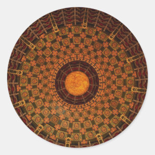 Plafond van een Chinese tempel Ronde Sticker