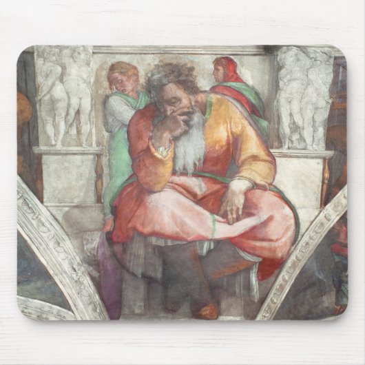 Plafond van sistine Chapel: De profeet Jeremiah Muismat (Voorkant)