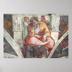 Plafond van sistine Chapel: De profeet Jeremiah Poster