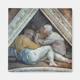 Plafond van sistine Chapel: De voorouders van Chri Magneet