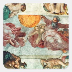 Plafond voor sistine Chapel 3 Vierkante Sticker