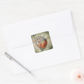 Plafond voor sistine-chapel: Delfisch sibyl Vierkante Sticker (Envelop)