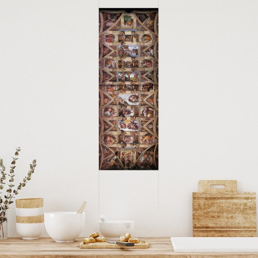 Plafond voor sistine Chapel Poster (Keuken)