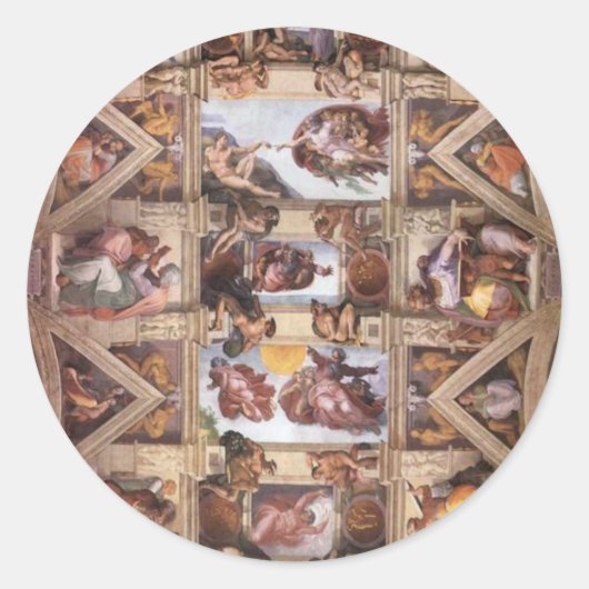 Plafond voor sistine Chapel Ronde Sticker (Voorkant)