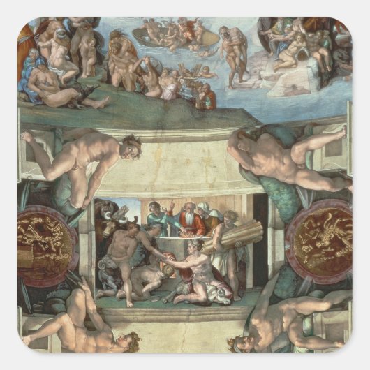 Plafond voor sistine Chapel Vierkante Sticker (Voorkant)