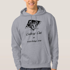 Plafondkat kijkt naar je hoodie