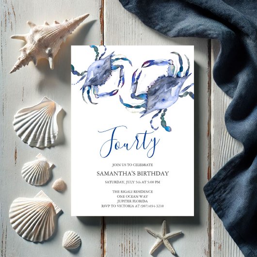 Plage 40e anniversaire Invitations Crab Boil