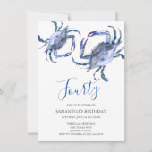 Plage 40e anniversaire Invitations Crab Boil (Devant)