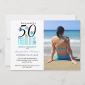 Plage 50 et fabuleux anniversaire Invitation photo (Devant)