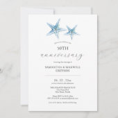 Plage 50e anniversaire Mariage Invitation Starfish (Devant)