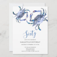 Plage 60e anniversaire Invitations Crab Boil