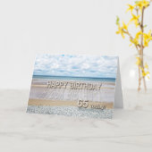 Plage 65ème anniversaire carte avec lettres 3D (Fleur jaune)
