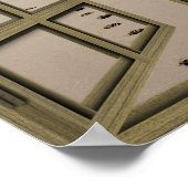 Plage 6 Volet Ouvert Porte Française Poster (Coin)