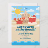 Plage à thème Anniversaire Invitation (Devant)