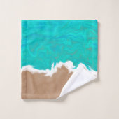 Plage Abstraite des Caraïbes Turquoise Sea Shores (Gant de toilette)