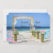 Plage adorable Arbor Floral Faire-part de mariage (Devant)