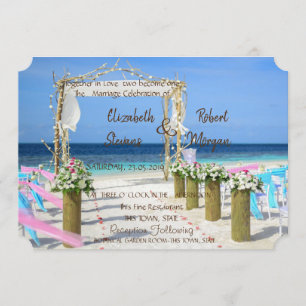 Plage adorable Arbor Floral Faire-part de mariage