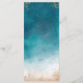 Plage amusante Turquoise et Gold Menu (Dos)