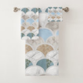 plage aqua bleu marbre blanc pastel pèse-sirène (En situation)