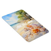 Plage aquarelle avec Magnet de coquillages (Côté Droit)