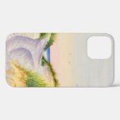 Plage aquarelle, coucher de soleil, iPhone / coque (Verso (horizontal))