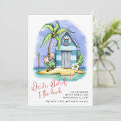 Plage Aquarelle Tropicale Faire-part de déplacemen (Debout devant)