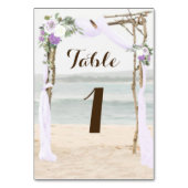 Plage Arbor Lavender Mariage Table Numéro Cartes (Dos)