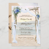 Plage Arbor Sunset Blue Orchid Faire-part de maria (Devant / Derrière)