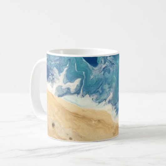 Plage Art Abstrait café Mug (Devant gauche)