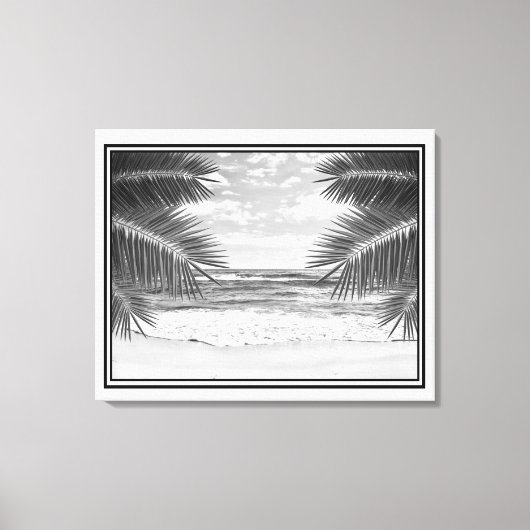 Plage Art-Tropical en Toile en B&W (Recto)