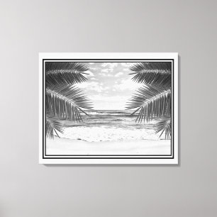 Plage Art-Tropical en Toile en B&W