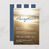 Plage au coucher du soleil - carte de réception (Devant / Derrière)