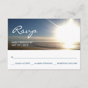 Plage au coucher du soleil - Carte de réponse RSVP
