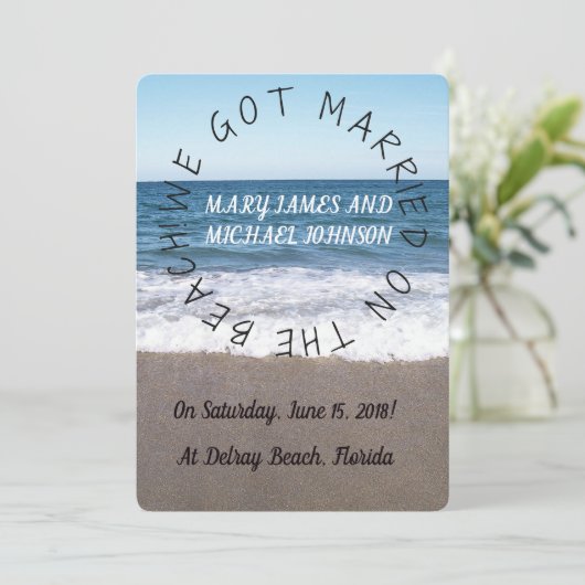 Plage Au Ocean Mariage Faire-part (Debout devant)