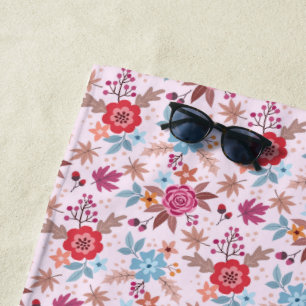 Plage Automne Rose inspiré Motif Imprimer Serviette de p