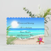 Plage Avec Carte Colorée De Réception Starfish (Debout devant)