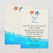 Plage Avec Faire-part de mariage Starfish (Devant / Derrière)