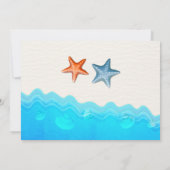 Plage Avec Faire-part de mariage Starfish (Dos)