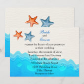 Plage Avec Faire-part de mariage Starfish (Devant / Derrière)