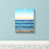 Plage avec image de vagues lumineuses sur toile (Insitu (Plancher de Bois))