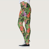 Plage Babe Leggings tropicaux avec fond noir (Gauche)