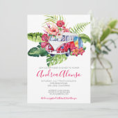 Plage Baby Girl Baby shower tropical Invitation (Debout devant)
