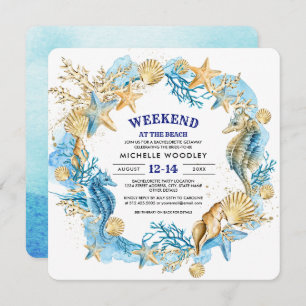 Plage Bachelorette de bord de mer Invitations de