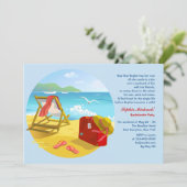 Plage Bachelorette Fête Invitation (Debout devant)