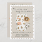 Plage Bachelorette Fête Timeline Invitation (Devant / Derrière)