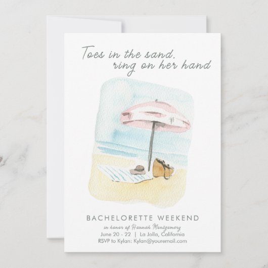 Plage Bachelorette Fête Timeline Invitation (Devant)