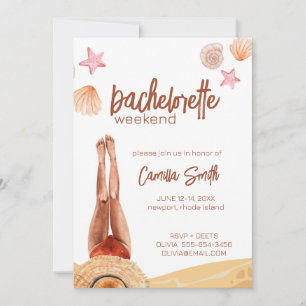 Plage Bachelorette Fête Week-end Invitation