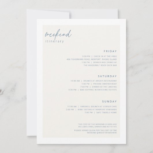 Plage Bachelorette Fête Week-end Invitation (Dos)