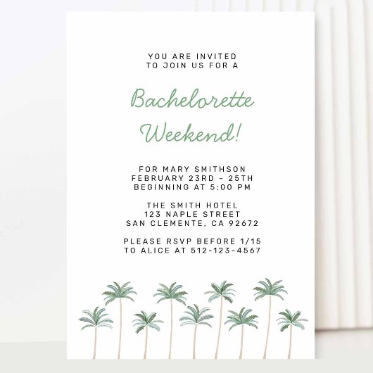 Plage Bachelorette Invitation Week-end
